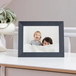 9.7" Mason Luxe Pebble Digital Photo Frame Black - Aura Home -Decoration Series Shop GUEST 065c23a4 d445 4de6 8dbe 53443e155a3a