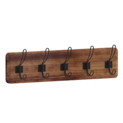 Emma And Oliver Rustic Wall Hanging Storage Rack With 5 Hooks For Entryway, Kitchen, Bathroom And More -Decoration Series Shop GUEST 073de020 e89a 4662 9ecd 816f8d080523