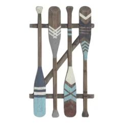 Coastal Wood Paddle Wall Decor With Arrow And Stripe Patterns - Olivia & May -Decoration Series Shop GUEST 07e7ad66 fb63 4ee4 84be e39d8204c35f