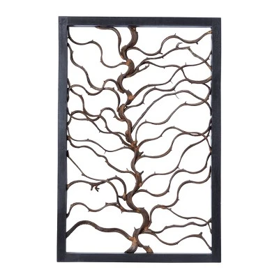 Wood Tree Branch Wall Decor With Black Frame Brown - Olivia & May 17 Wood Tree Branch Wall Decor With Black Frame Brown - Olivia & May - Image 15