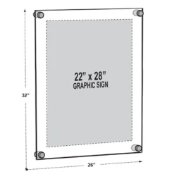 Azar Displays Floating Acrylic Wall Frame With Silver Stand Off Caps: 22" X 28" Graphic Size, Overall Frame Size: 26" X 32" -Decoration Series Shop GUEST 0cc1cc93 59c6 43b5 963d 1cdb4c1e0a5a