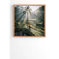 Tristan Zhou Rice Terrance Sunrise Bamboo Framed Wall Canvas Green - Deny Designs -Decoration Series Shop GUEST 1252bfdc 5e40 44f6 9ead 0f13ebbd2039