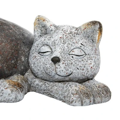7" Magnesium Oxide Country Cats Garden Sculpture Gray - Olivia & May 5 7" Magnesium Oxide Country Cats Garden Sculpture Gray - Olivia & May - Image 3