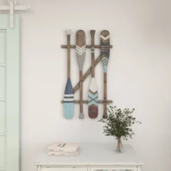 Coastal Wood Paddle Wall Decor With Arrow And Stripe Patterns - Olivia & May -Decoration Series Shop GUEST 15e0ed43 47c6 485d 8456 7dfa35005e43