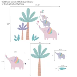 Bedtime Originals Elephant Dreams Colorful Tree Wall Decals / Stickers