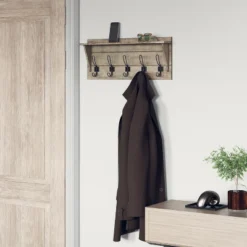 Emma And Oliver Rustic Wall Hanging Storage Rack With 5 Hooks For Entryway, Kitchen, Bathroom And More -Decoration Series Shop GUEST 17caf59f 3dc5 4fb7 8aab 2dcbba7a2f5b