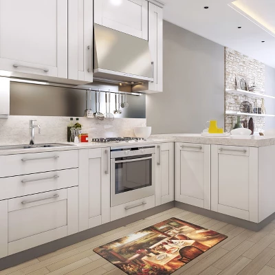 World Rug Gallery Village Restaurant Scenery Anti-fatigue Kitchen Mat 6 World Rug Gallery Village Restaurant Scenery Anti-fatigue Kitchen Mat - Image 4