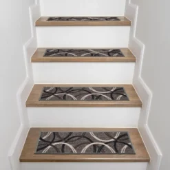 World Rug Gallery Moden Wavy Circles Non-Slip Stair Treads -Decoration Series Shop GUEST 1877b9d0 ca56 4e50 9eaa 0d331c0e14cf