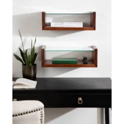 18" X 6" Holt Wood/Glass Decorative Wall Shelf Walnut Brown - Kate & Laurel All Things Decor 16 18" X 6" Holt Wood/Glass Decorative Wall Shelf Walnut Brown - Kate & Laurel All Things Decor -Decoration Series Shop GUEST 18fa92d9 fcb2 4aec 8694 0cab8eeb521a