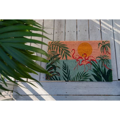 Entryways 1'4" X 2'4" Flamingo Lagoon Indoor/Outdoor Coir Doormat 5 Entryways 1'4" X 2'4" Flamingo Lagoon Indoor/Outdoor Coir Doormat - Image 3
