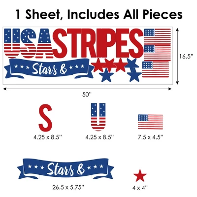 Big Dot Of Happiness Stars & Stripes - Peel And Stick Patriotic Party Decoration - Wall Decals Backdrop 7 Big Dot Of Happiness Stars & Stripes - Peel And Stick Patriotic Party Decoration - Wall Decals Backdrop - Image 5