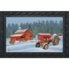 Winter On The Farm Doormat Tractor Barn Indoor / Outdoor 30" X 18" Briarwood Lane