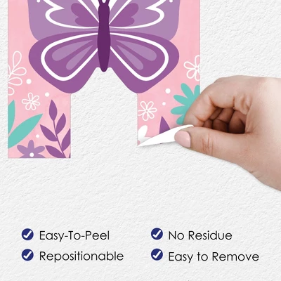 Big Dot Of Happiness Beautiful Butterfly - Peel And Stick Floral Birthday Party Large Banner Wall Decals - Happy Birthday 5 Big Dot Of Happiness Beautiful Butterfly - Peel And Stick Floral Birthday Party Large Banner Wall Decals - Happy Birthday - Image 3