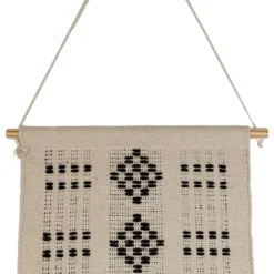 Hand Woven Geo Pattern Wall Art Black Cotton & Wood Dowel By Foreside Home & Garden -Decoration Series Shop GUEST 20063578 dff0 4717 ae9b 2b63484996f4