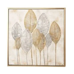 Canvas Leaf Framed Wall Art With Gold Frame Brown - CosmoLiving By Cosmopolitan -Decoration Series Shop GUEST 22a9a910 021d 4d8b 9dc7 f590375013c1
