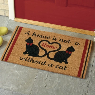 Collections Etc Cat Home Novelty Coco Doormat 1'6"x2'6" Brown 3 Collections Etc Cat Home Novelty Coco Doormat 1'6"x2'6" Brown