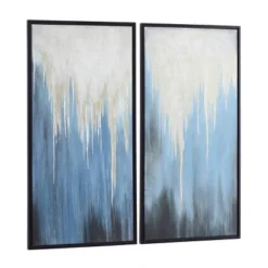Contemporary Canvas Abstract Framed Wall Art With Black Frame Set Of 2 Blue - Olivia & May -Decoration Series Shop GUEST 2578c353 583e 4716 9d8f 8879d84a465d