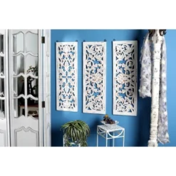 Wood Floral Handmade Intricately Carved Wall Decor Set Of 3 White - Olivia & May 24 Wood Floral Handmade Intricately Carved Wall Decor Set Of 3 White - Olivia & May -Decoration Series Shop GUEST 2769159a 948a 4b35 ae86 ba4ef1bb97dd