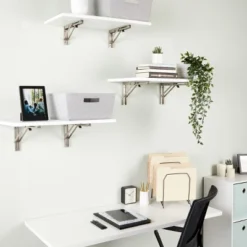 Built Industrial 2 Pack Folding L Wall Shelf Bracket, 10 Inch Collapsible Hardware With Locking Hinge For Garage Shelves, Holds 120lbs -Decoration Series Shop GUEST 287cb2e8 070c 48d4 bea1 4033a2fb6480