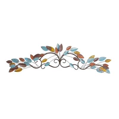 Metal Leaf Wall Decor Multi Colored - Olivia & May 5 Metal Leaf Wall Decor Multi Colored - Olivia & May - Image 3