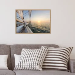 23" X 16" Sunset Cruise On The Western Union Schooner By Chuck Haney Danita Delimont Framed Canvas Wall Art - Amanti Art -Decoration Series Shop GUEST 28ef8857 da78 4d90 9760 24100d30c8ca