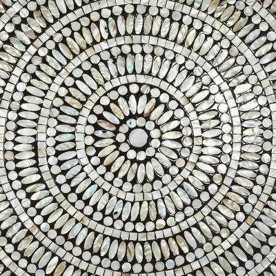 Mother Of Pearl Plate Handmade Mosaic Wall Decor Silver - Olivia & May 11 Mother Of Pearl Plate Handmade Mosaic Wall Decor Silver - Olivia & May - Image 9