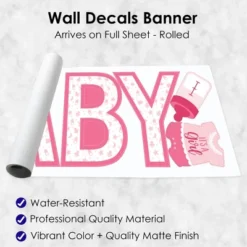 Big Dot Of Happiness It's A Girl - Peel And Stick Pink Baby Shower Standard Banner Wall Decals - Baby -Decoration Series Shop GUEST 2be1a737 0685 4757 9656 e542164d27d3