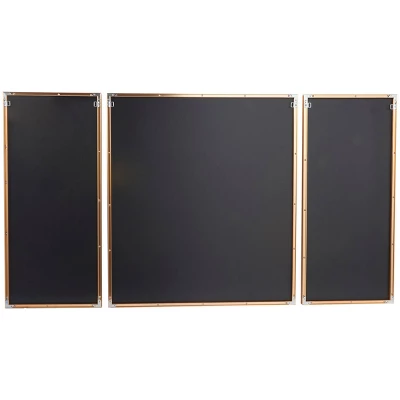 Set Of 3 Porcelain Bird Feathers Framed Wall Arts With Gold Aluminum Frames Blue - CosmoLiving By Cosmopolitan 6 Set Of 3 Porcelain Bird Feathers Framed Wall Arts With Gold Aluminum Frames Blue - CosmoLiving By Cosmopolitan - Image 4