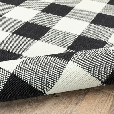 Madeline Border Patio Rug Black/Ivory - Captiv8e Designs 6 Madeline Border Patio Rug Black/Ivory - Captiv8e Designs - Image 4