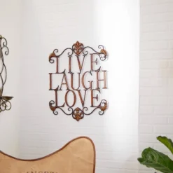 28" X 21" Traditional Metal Live Laugh Love Wall Décor Brown - Olivia & May -Decoration Series Shop GUEST 323d1c83 61e3 4d95 bfe8 5f528542ba7b