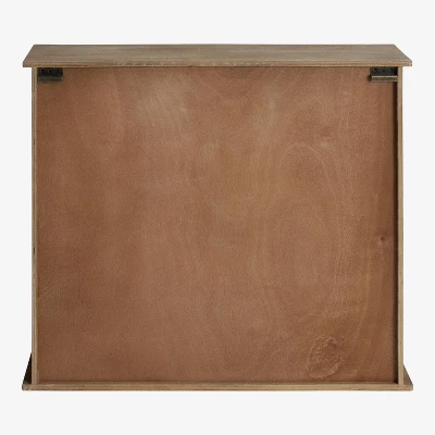 30" X 28" Barnhardt Decorative Wooden Wall Cabinet With 2 Sliding Glass Doors Rustic Brown - Kate & Laurel All Things Decor 4 30" X 28" Barnhardt Decorative Wooden Wall Cabinet With 2 Sliding Glass Doors Rustic Brown - Kate & Laurel All Things Decor - Image 2