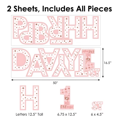 Big Dot Of Happiness 1st Birthday Little Miss Onederful - Peel And Stick Girl First Birthday Party Large Banner Wall Decals - Happy Birthday 7 Big Dot Of Happiness 1st Birthday Little Miss Onederful - Peel And Stick Girl First Birthday Party Large Banner Wall Decals - Happy Birthday - Image 5