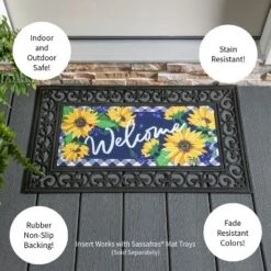 Evergreen Sunflower Welcome Sassafras Indoor Outdoor Switch Doormat 1'10"x10" Multicolored -Decoration Series Shop GUEST 35279144 d7fc 4e7b aa5c ed4b59edc088