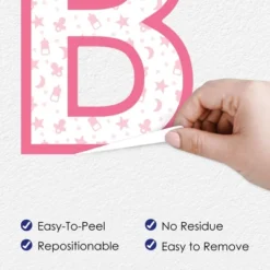 Big Dot Of Happiness It's A Girl - Peel And Stick Pink Baby Shower Standard Banner Wall Decals - Baby -Decoration Series Shop GUEST 363ae720 bf02 4049 885c e0ba5ed2bfc7