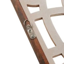 15.75" X 37.75" Damask Carved Wall Sign Panel Wood Cream/Brown -Decoration Series Shop GUEST 37831d11 70f3 47eb 80c8 ff3fd69b89cf