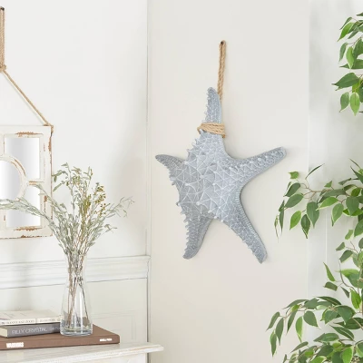 Polystone Starfish Wall Decor With Hanging Rope Gray - Olivia & May 10 Polystone Starfish Wall Decor With Hanging Rope Gray - Olivia & May - Image 8
