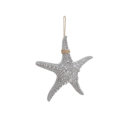 Polystone Starfish Wall Decor With Hanging Rope Gray - Olivia & May 7 Polystone Starfish Wall Decor With Hanging Rope Gray - Olivia & May - Image 5