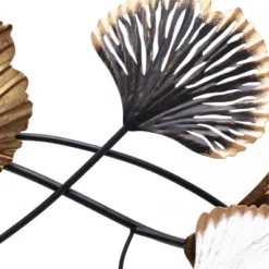 LuxenHome White, Black, And Gold Metal Ginkgo Leaves Modern Wall Decor -Decoration Series Shop GUEST 3c6a36f4 95bc 4f9c b635 92bd2914904a