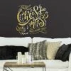 Merry Christmas Quote Peel And Stick Giant Wall Decal With Metallic Ink Gold - RoomMates