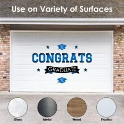 Big Dot Of Happiness Blue Graduation Party Photo Backdrop - Wall Decals