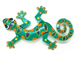 Global Crafts Eight Inch Painted Gecko Recycled Haitian Metal Wall Art -Decoration Series Shop GUEST 400b5e66 efbf 4bb1 8760 e81a62bb59c5