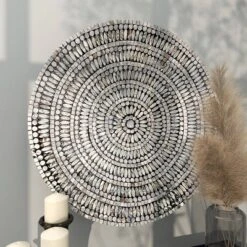 Mother Of Pearl Plate Handmade Mosaic Wall Decor Silver - Olivia & May 27 Mother Of Pearl Plate Handmade Mosaic Wall Decor Silver - Olivia & May -Decoration Series Shop GUEST 4065da9c 3654 4473 af07 1b5329948f11