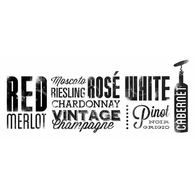 Wine Lovers Peel And Stick Wall Decal Black - RoomMates 4 Wine Lovers Peel And Stick Wall Decal Black - RoomMates - Image 2