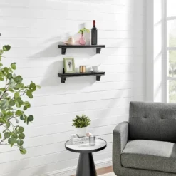 24" Set Of 2 Floating Wall Decor Display Ledge Shelves Black - Danya B. 14 24" Set Of 2 Floating Wall Decor Display Ledge Shelves Black - Danya B. -Decoration Series Shop GUEST 4091053b f458 4521 94a9 14883ac4153f