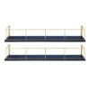 24" X 4" 2pk Benbrook Wood And Metal Floating Wall Shelf Set Blue/Gold - Kate & Laurel All Things Decor -Decoration Series Shop GUEST 42904a3f 0ed6 433e a5a6 592206651a72