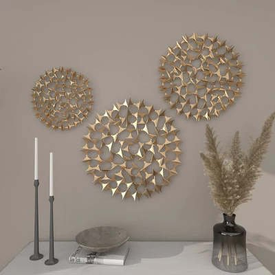 Set Of 3 Metal Starburst Wall Decors With Cutout Design - Olivia & May 10 Set Of 3 Metal Starburst Wall Decors With Cutout Design - Olivia & May - Image 8