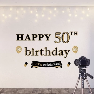 Big Dot Of Happiness Adult 50th Birthday - Gold - Peel And Stick Birthday Party Decoration - Wall Decals Backdrop 6 Big Dot Of Happiness Adult 50th Birthday - Gold - Peel And Stick Birthday Party Decoration - Wall Decals Backdrop - Image 4