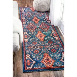 2'6"x10' Diamond Elayne Area Rug Multi Size Runner - NuLOOM