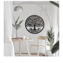 Global Crafts Birds On Roots Tree Of Life Ringed Haitian Steel Drum Wall Art