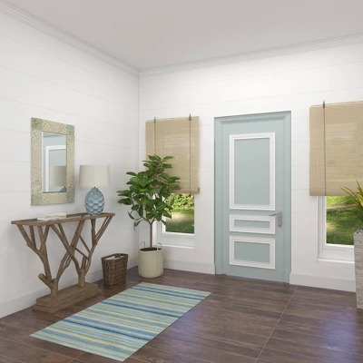 Mother Of Pearl Handmade Mosaic Wall Mirror With Blue Corners Cream - Olivia & May 20 Mother Of Pearl Handmade Mosaic Wall Mirror With Blue Corners Cream - Olivia & May - Image 18